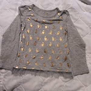 Okie Dokie Girls 4T cat LS shirt ruffles
